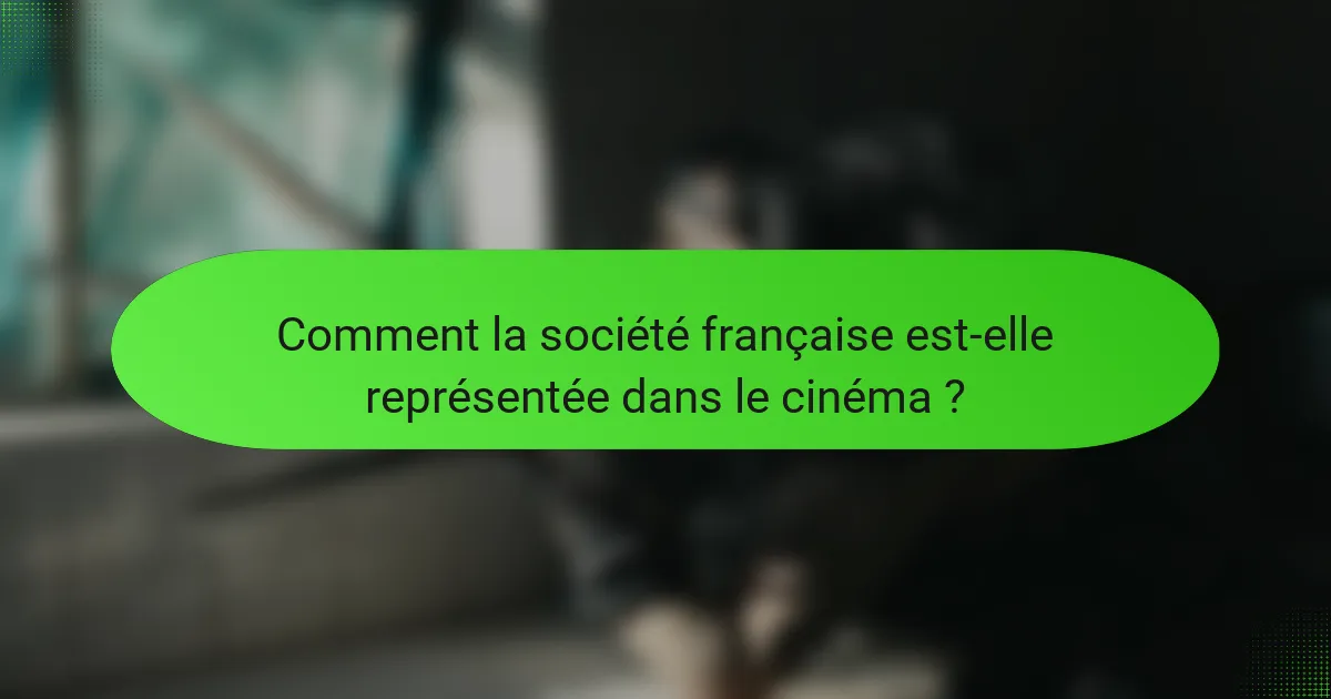 Comment la société française est-elle représentée dans le cinéma ?