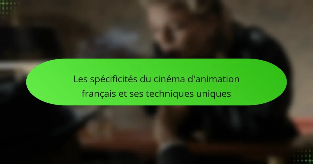 Les spécificités du cinéma d’animation français et ses techniques uniques