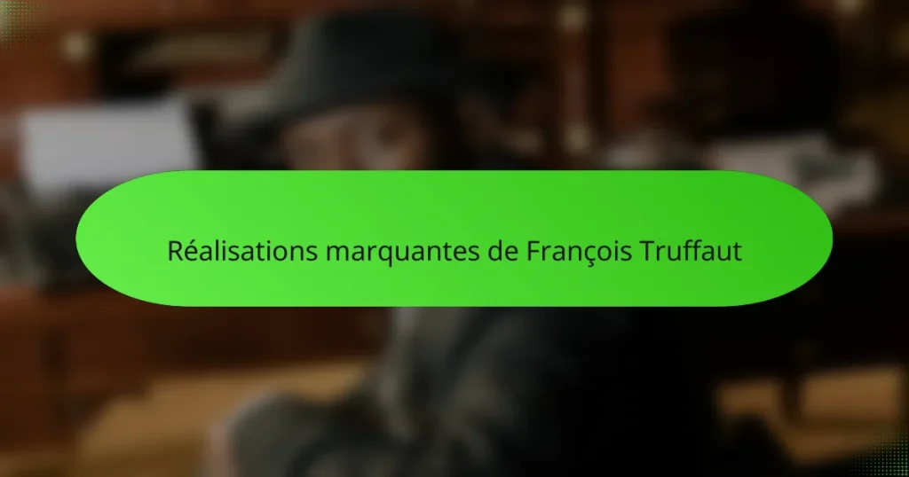 Réalisations marquantes de François Truffaut