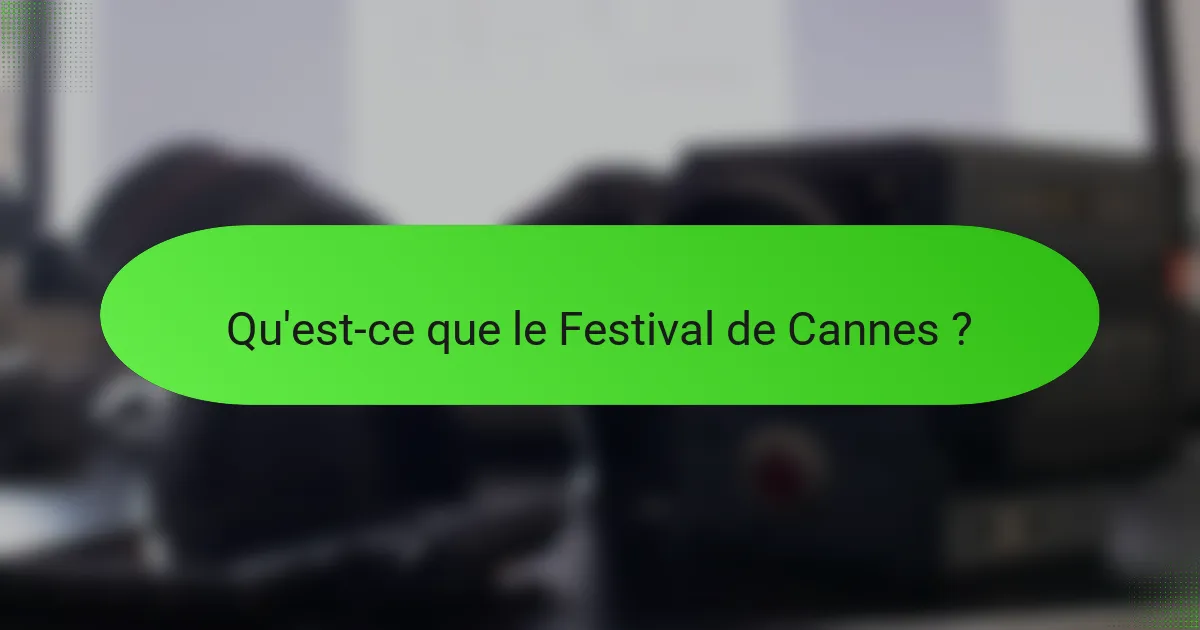 Qu'est-ce que le Festival de Cannes ?